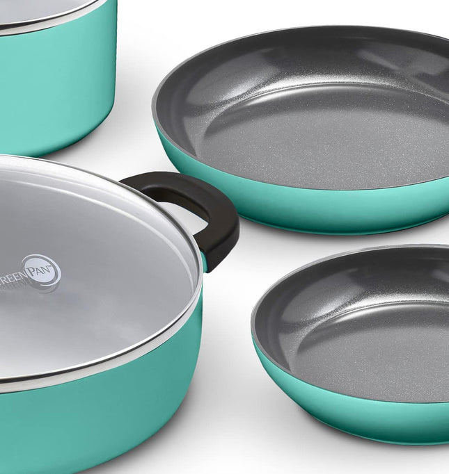 GreenPan SmartShape Healthy Ceramic 6 Piece Cookware Pots and Pans Set