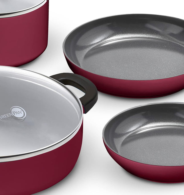 GreenPan SmartShape Healthy Ceramic 6 Piece Cookware Pots and Pans Set
