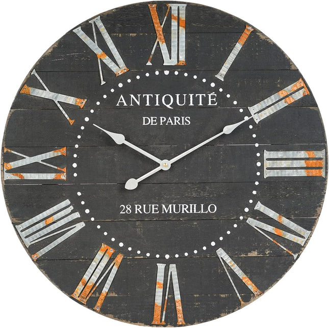 20 inch Wooden Round Analog Wall Clock