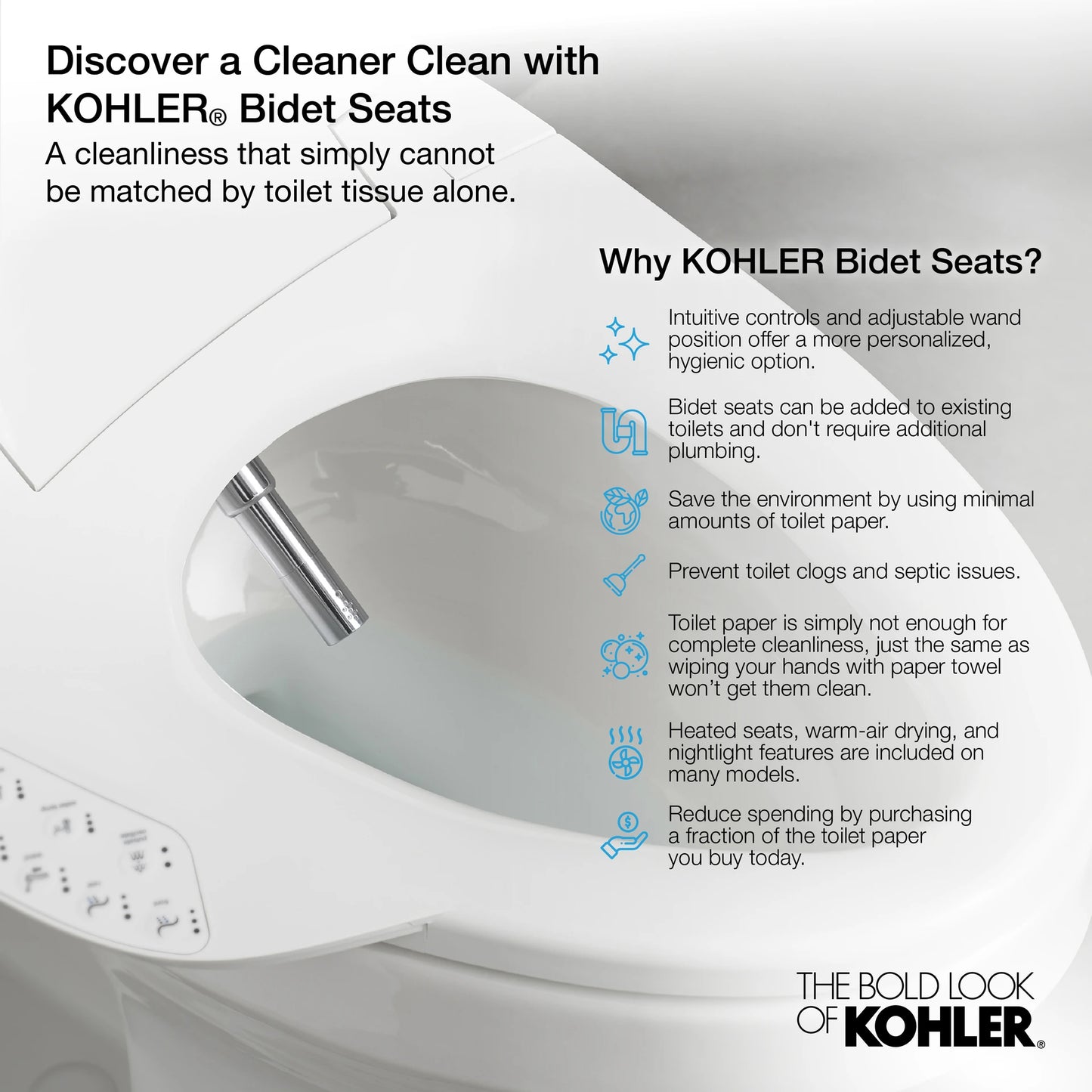 Kohler Premium Bidet Toilet Seat with Remote Control