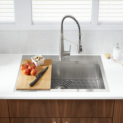 Kohler Pro-Inspired Kitchen Sink Kit with Bamboo cutting board