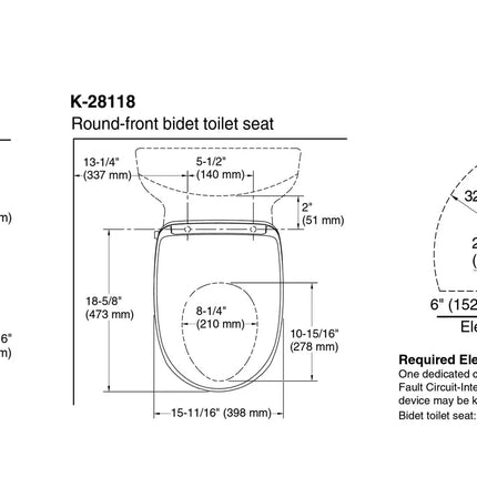 Kohler Premium Bidet Toilet Seat with Remote Control