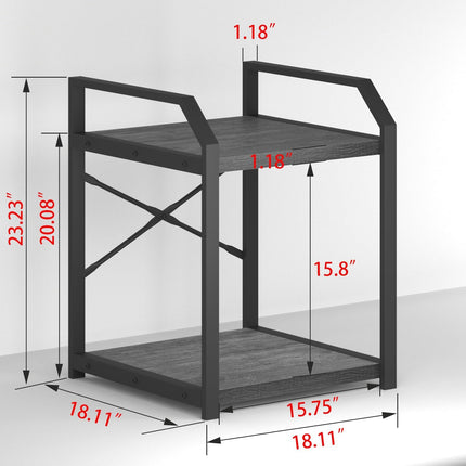 Rustic Black Nightstand, Industrial Bed Side Table, Wood and Metal End Table
