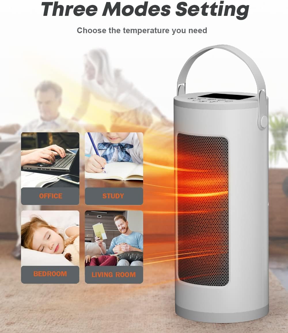 Electric Portable Heater with Remote Control - 500W/750W