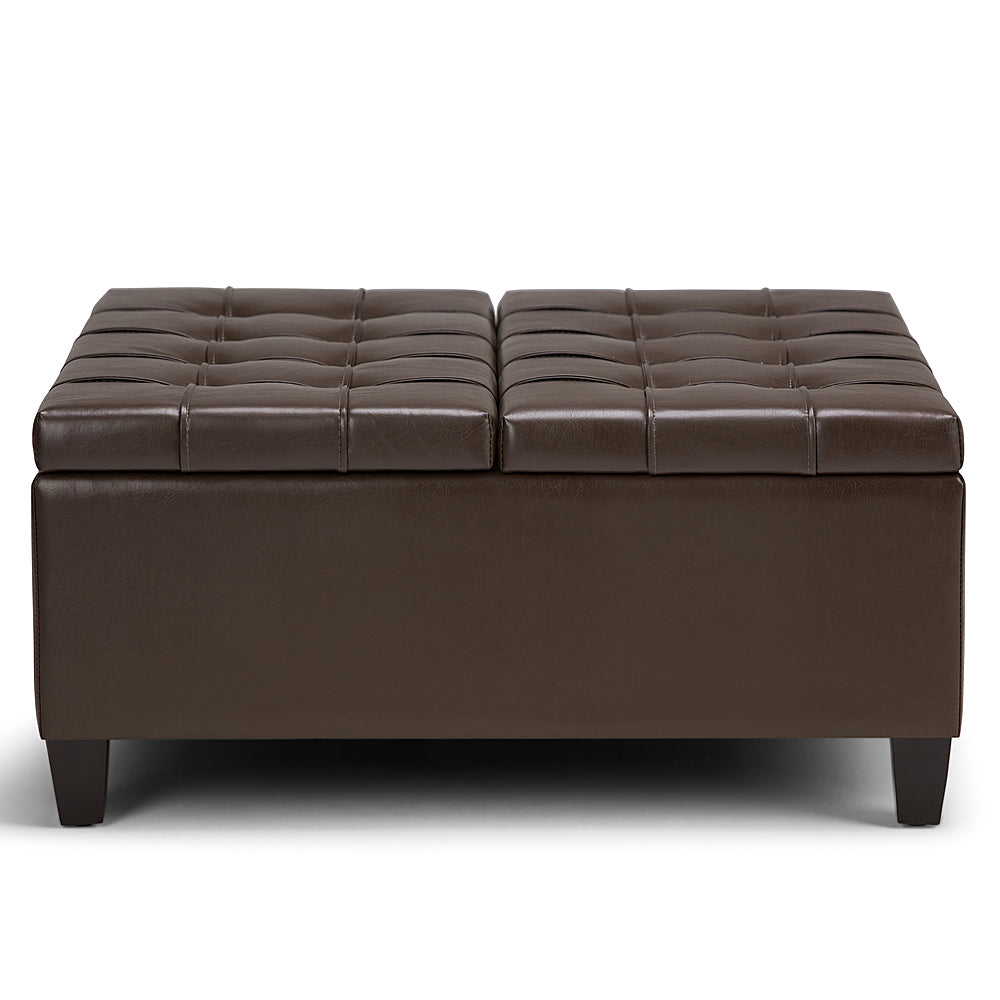 Harrison 36 in. Wide Transitional Square Coffee Table Storage Ottoman