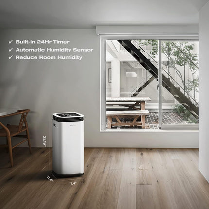 Home Dehumidifier with Drain Hose - 2500 sq ft, 34 PPD