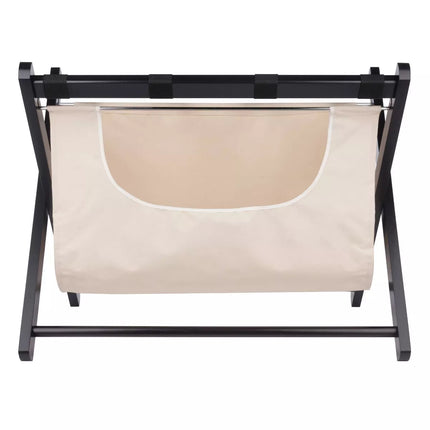 Dora Luggage Rack with Removable Fabric Basket Walnut Brown