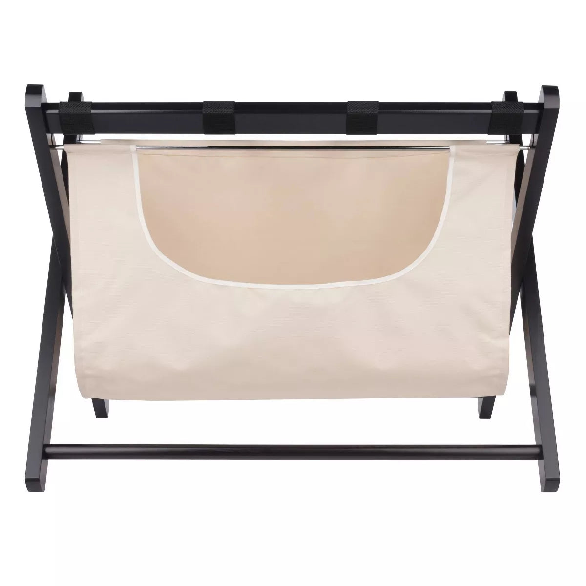 Dora Luggage Rack with Removable Fabric Basket Walnut Brown