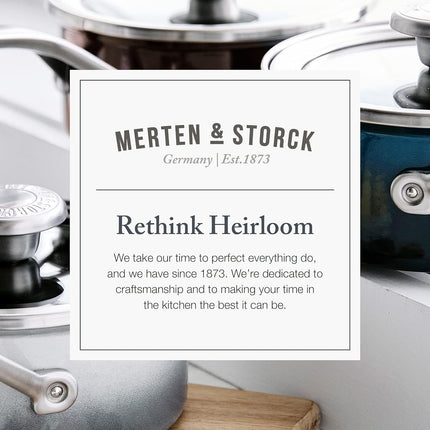 Merten & Storck European Crafted Steel Core Enameled Cookware, Saute Pan Jumbo Cooker with Lid, Induction