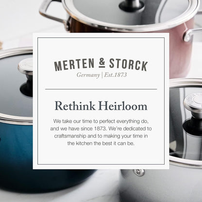 Merten & Storck European Crafted Steel Core Enameled Cookware, 6.3QT Stock Pot with Lid