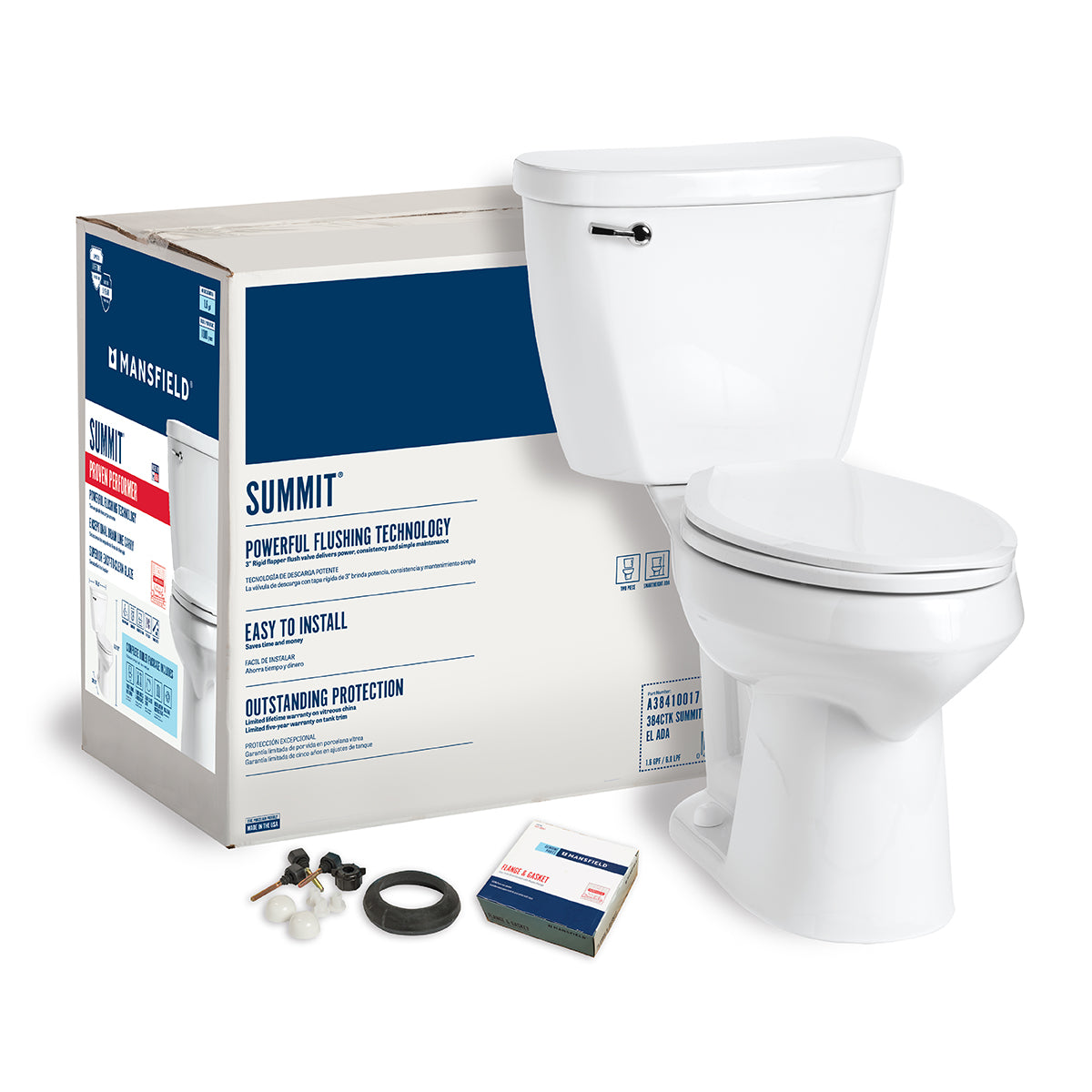 Mansfield 4385CTK Complete Toilet Summit ADA Compliant 1.28 gal Elongated