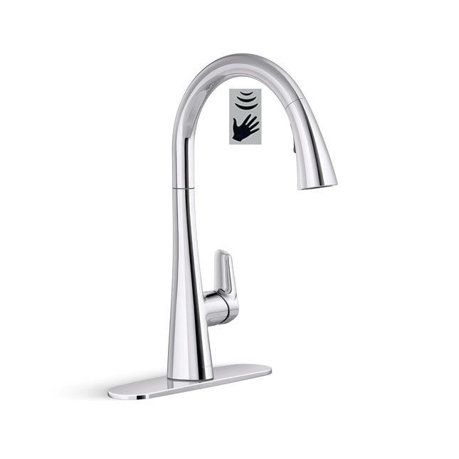 Kohler Anessia Touchless Pull-Down Kitchen Faucet with Optional Deck P