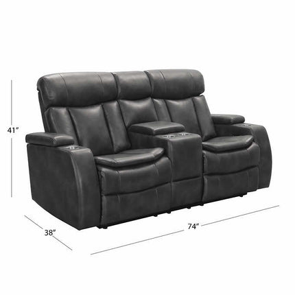 National brand - 2-piece Leather Power Reclining Set with Power Headrests