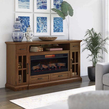 Tresanti Sloane TV Console with ClassicFlame CoolGlow 2-in-1 Electric Fireplace and Fan