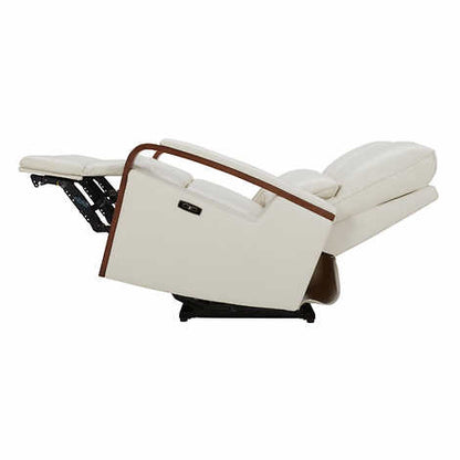 Leather Power Reclining Sofa with Power Headrests (Ivory)