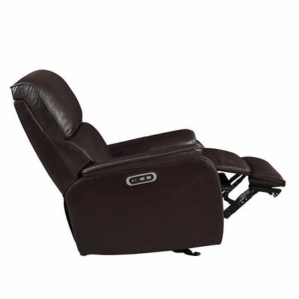 Barcalounger Columbia Leather Power Glider Recliner with Power Headrest