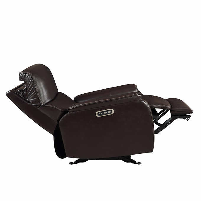 Barcalounger Columbia Leather Power Glider Recliner with Power Headrest