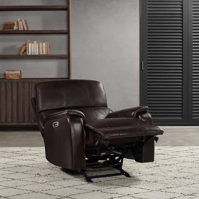 Barcalounger Columbia Leather Power Glider Recliner with Power Headrest