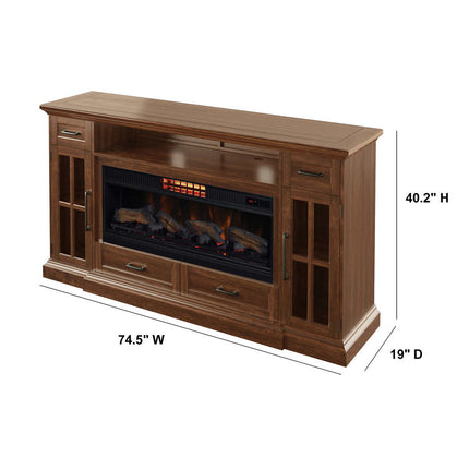 Tresanti Sloane TV Console with ClassicFlame CoolGlow 2-in-1 Electric Fireplace and Fan