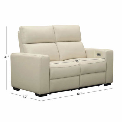 National brand - Leather Power Reclining Loveseat