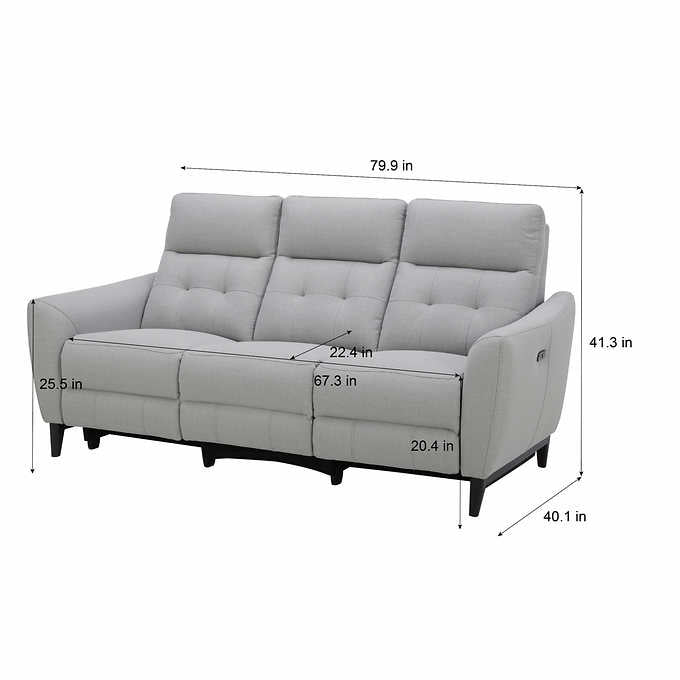 Alpendale Fabric Power Reclining Sofa with Power Headrests