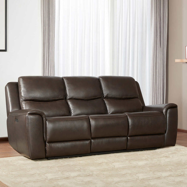 Carey Leather Power Reclining Sofa with Power Headrests