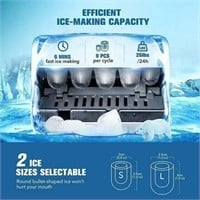 iKich Ice Maker 26lbs/24hrs with LED