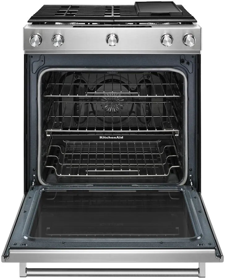 KitchenAid KSGG700ESS Slide-in Gas Range Self-Cleaning Convection